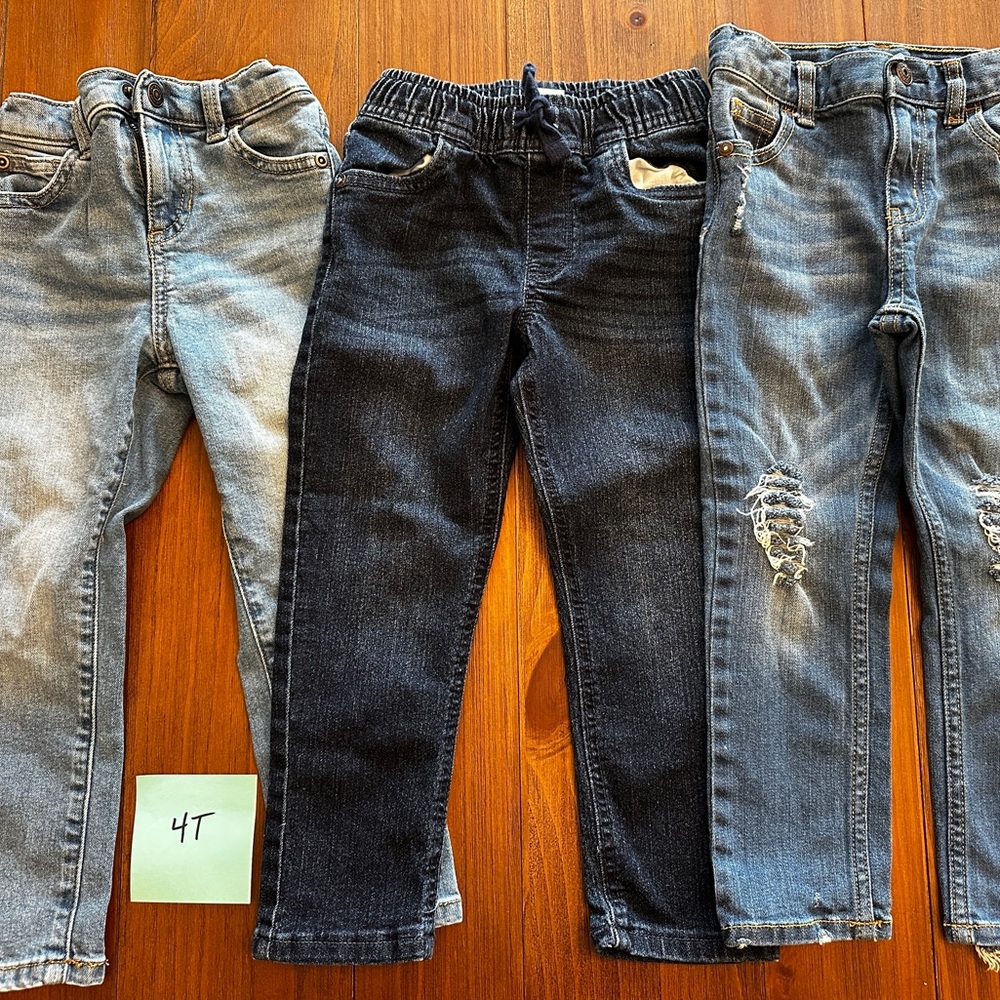 LOT of 3 Pair of Boys Jeans 4T